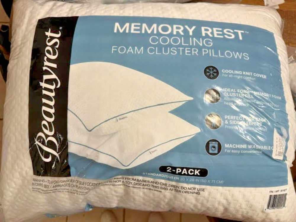 Beautyrest Cooling Memory Foam Cluster Pillow 2 Pack Standard Queen 20x28